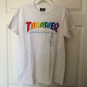 THRASHER White Short Sleeves T Shirt Size S